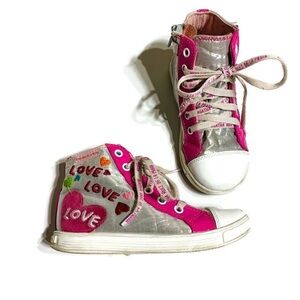 Agatha Ruiz De La Prada little girls size 11 colourful high top sneakers